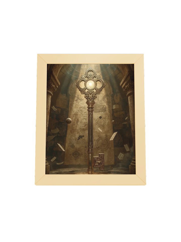 The Gatekeeper’s Key – Eternal Archive | Framed Vertical Poster (Gold Frame) product image (2)