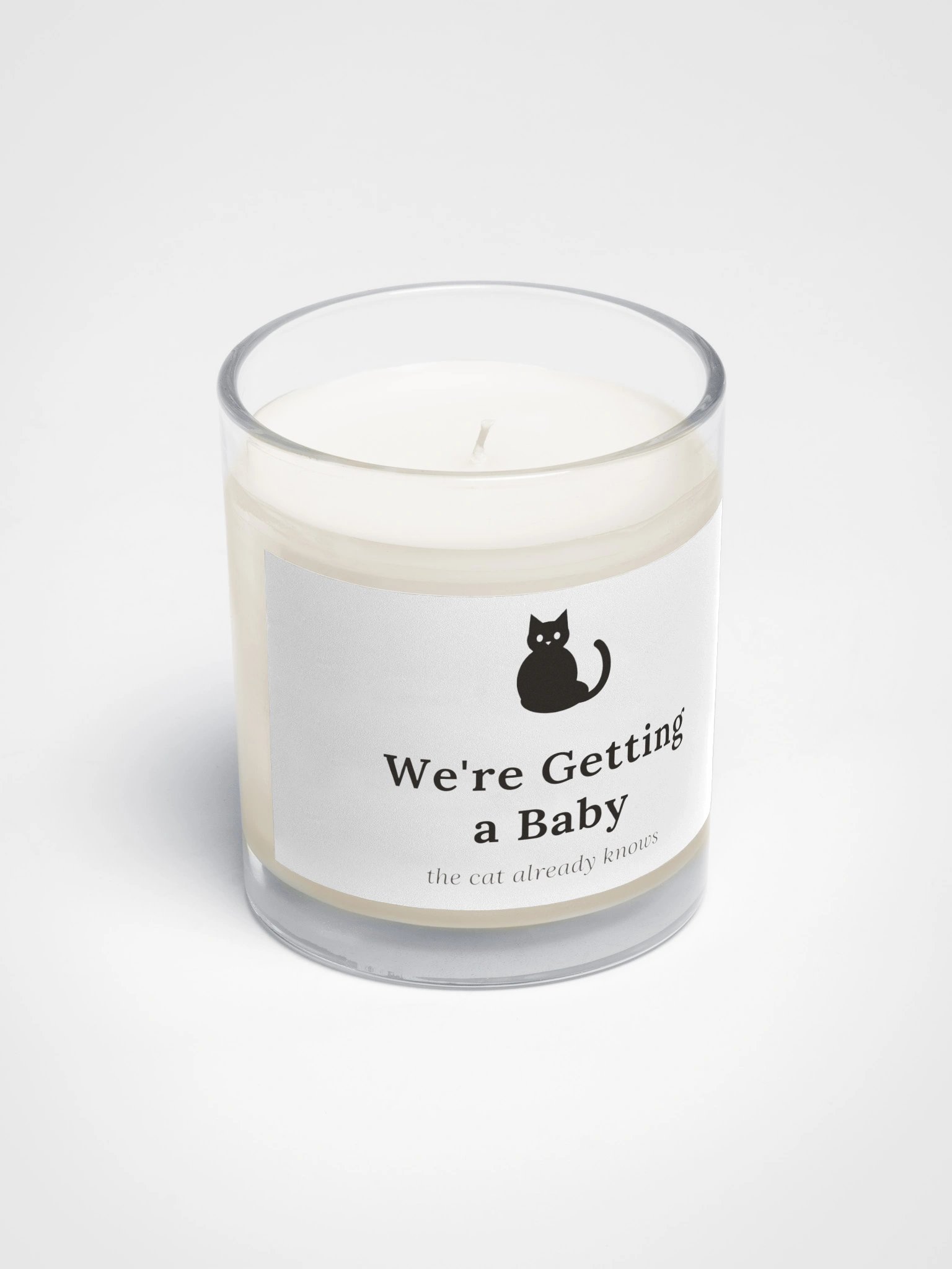 We’re Getting a Baby Soy Candle | Pregnancy Announcement Gift for Cat Lovers product image (2)