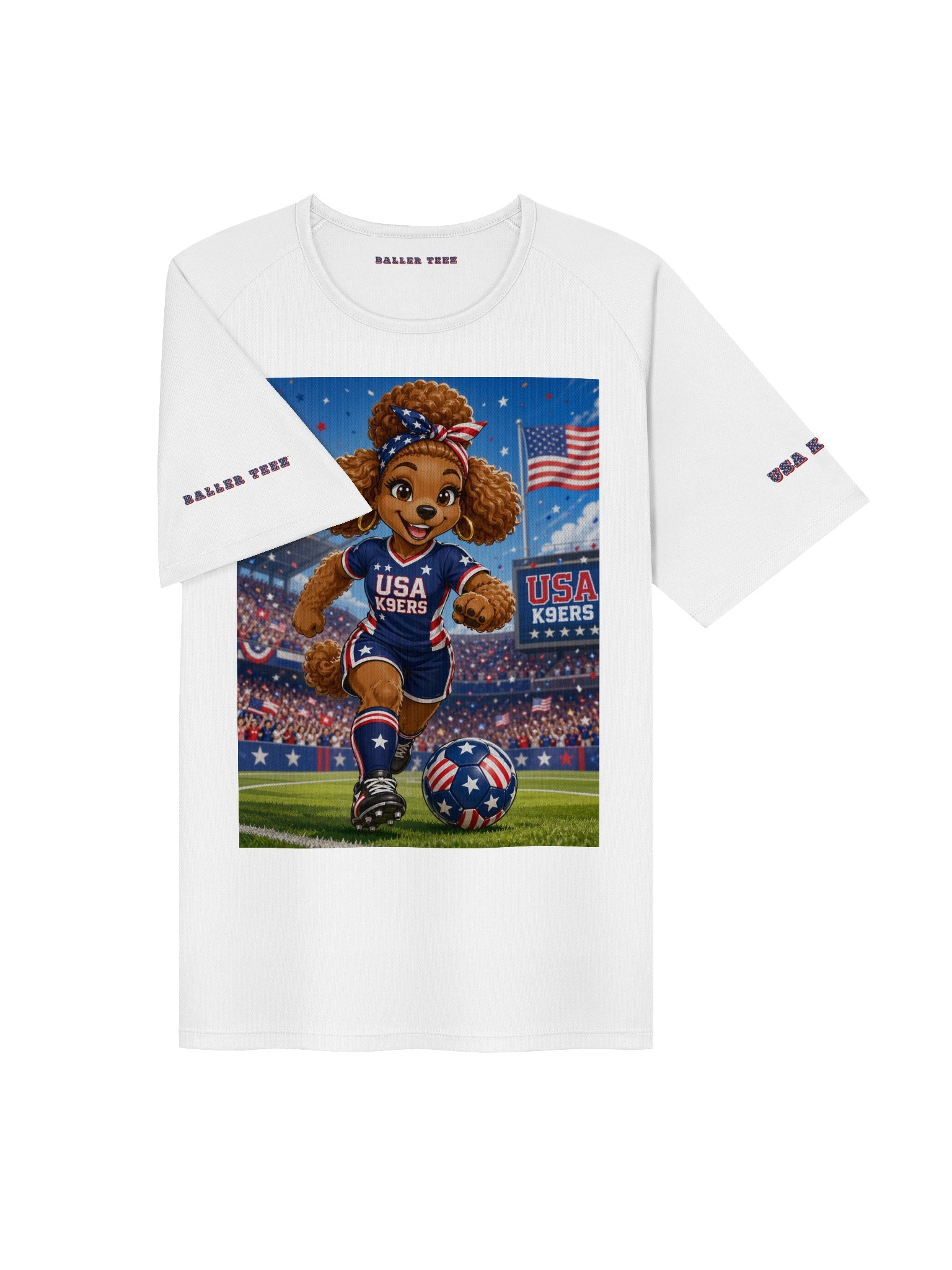 USA K9ERS Soccer Brown Poodle Unisex Sports Jersey product image (3)