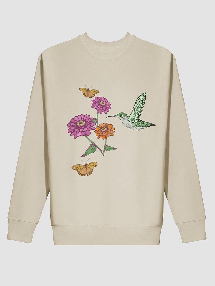 Hummingbird Butterfly Zinnia Sweatshirt product image (2)