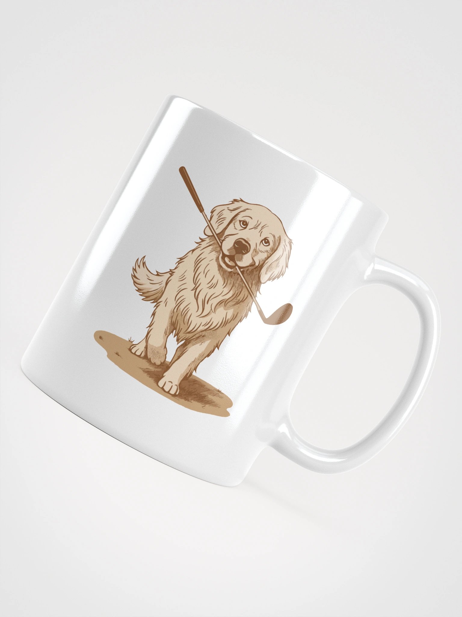 Golfing Golden Retriever White Glossy Mug product image (12)