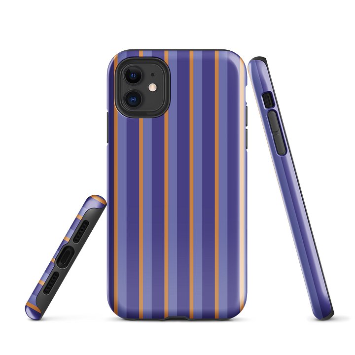 Purple Midnight Stripes iPhone Case product image (1)