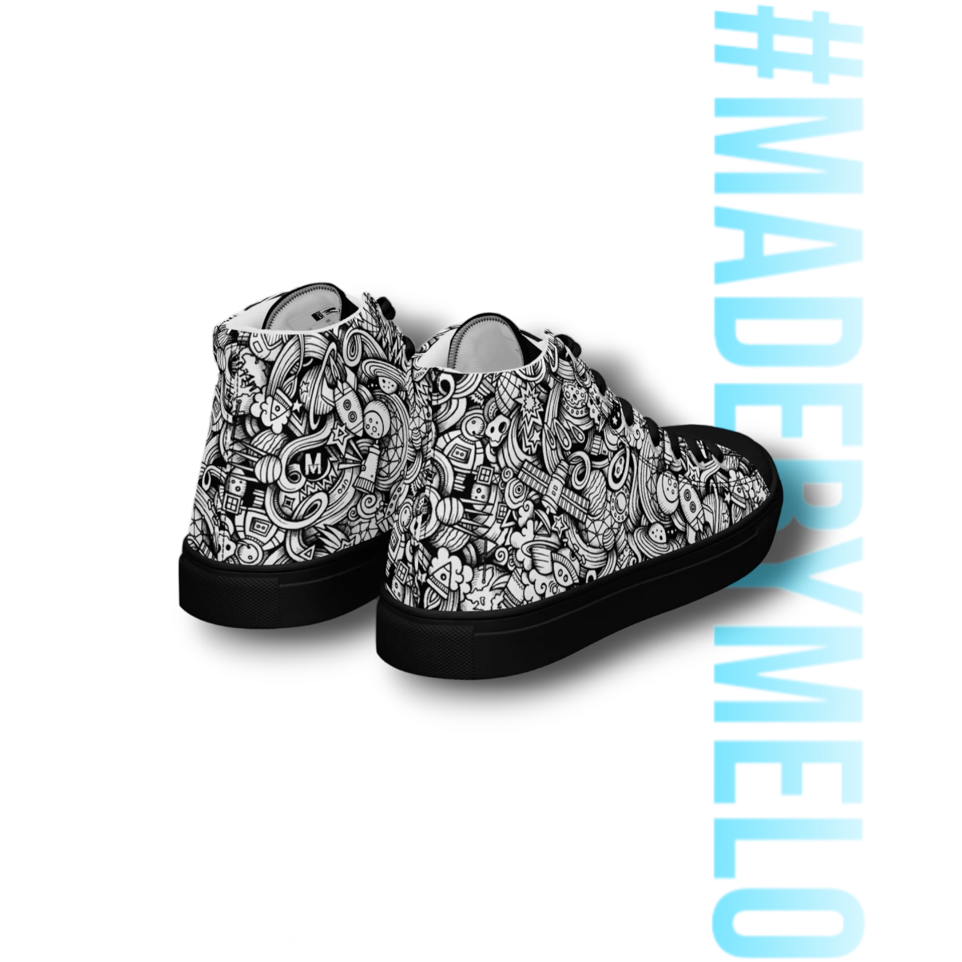 Dark Space Scribble - Men's High Tops | #MadeByMELO product image (8)