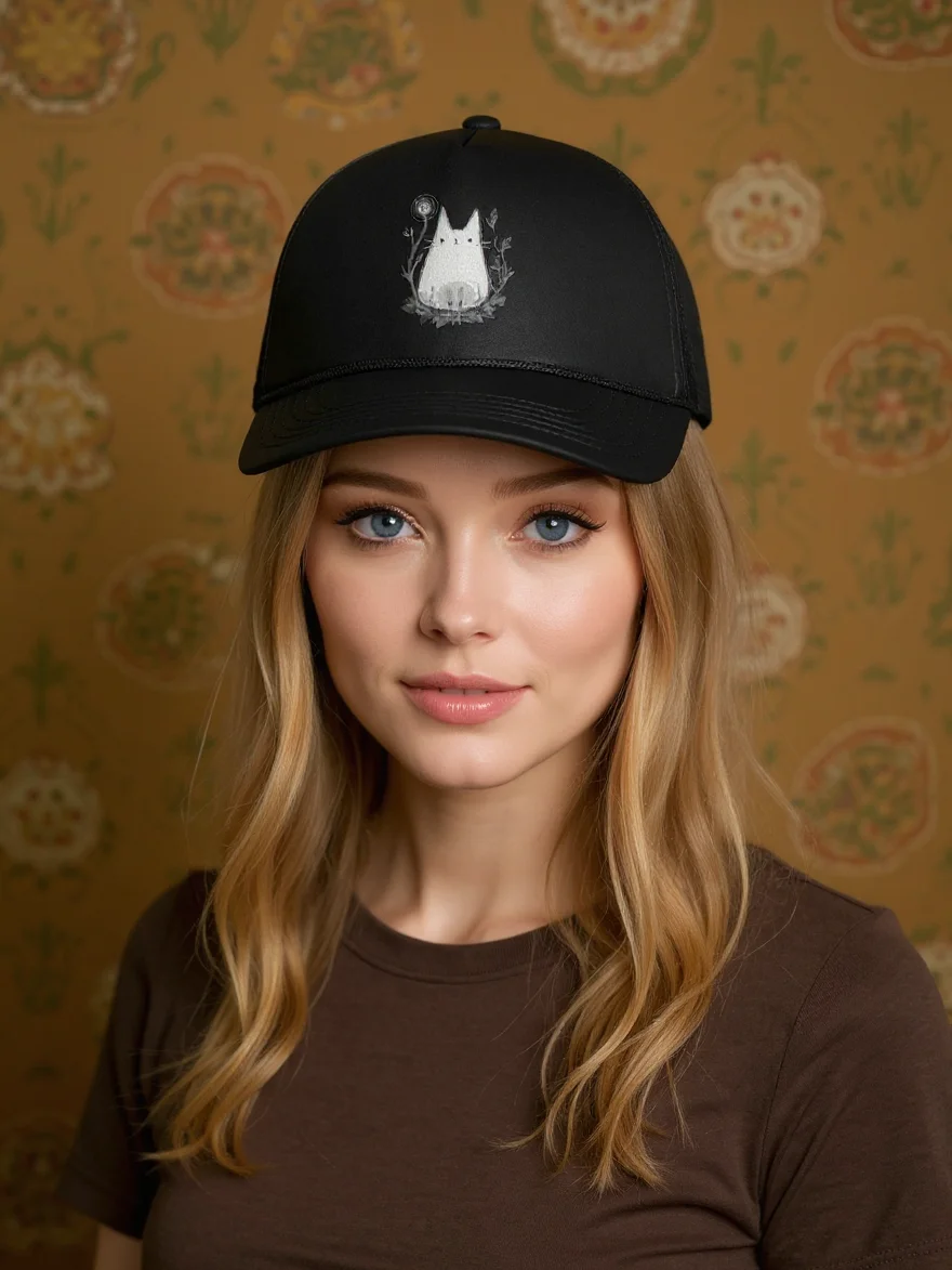 Whimsical Cat Foam Trucker Hat product image (1)