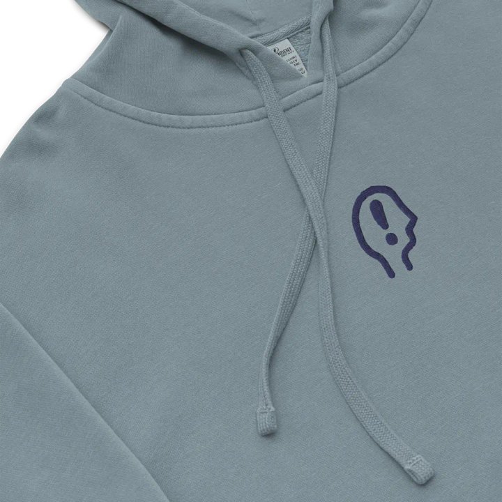 EXCLAIMING MENTALLY (C. navy) embroidered pigment hoodie product image (1)