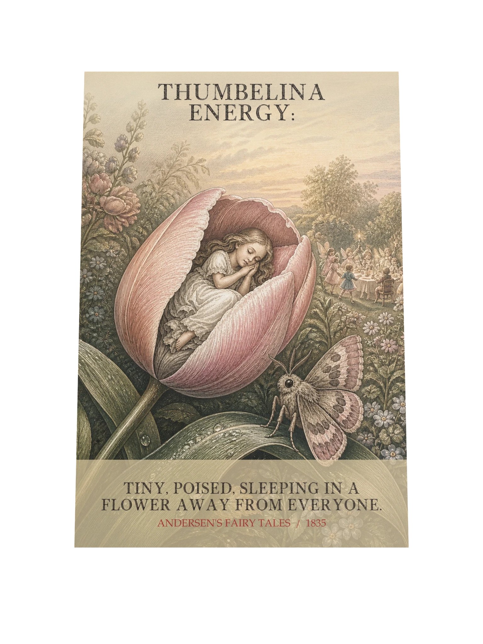 Thumbelina Energy Tiny Poised Sleeping Flower Away -- Andersens Fairy Tales Art Print product image (9)