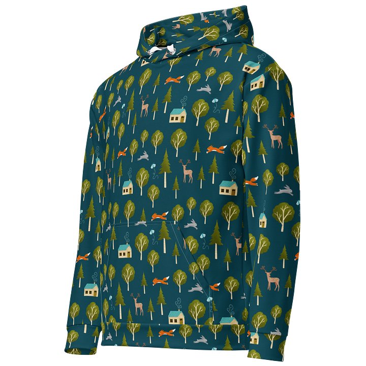 Cozy Cabin and Forest Animals Recycled Unisex Hoodie product image (2)