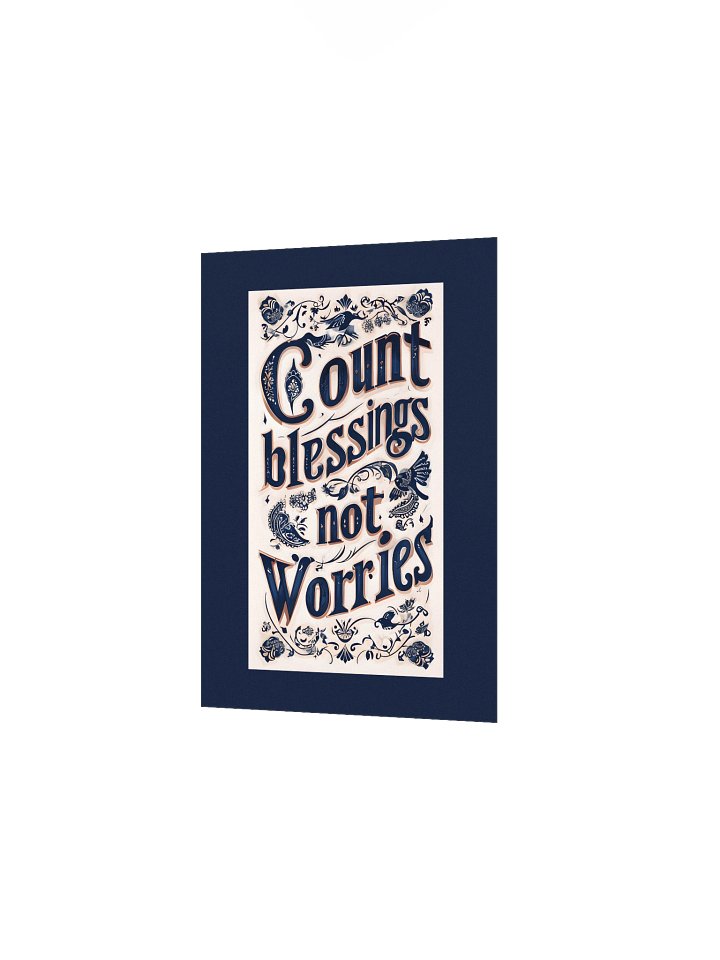 Count Blessings, Not Worries – Decorative Typography Dark Background Poster product image (15)