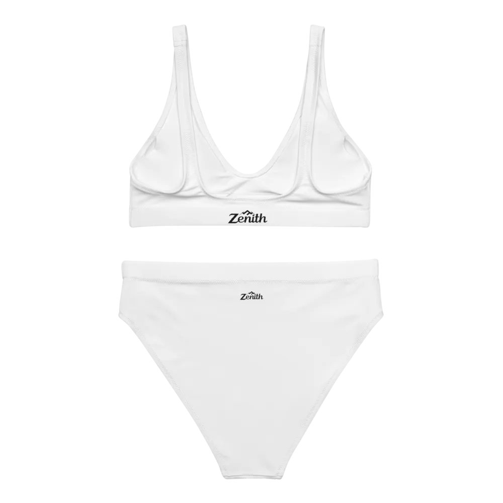 Zenith Eco-Friendly White Bikini Set - Recycled Polyester, Padded Top, High-Waisted Bottom, Sizes XS-3XL product image (2)