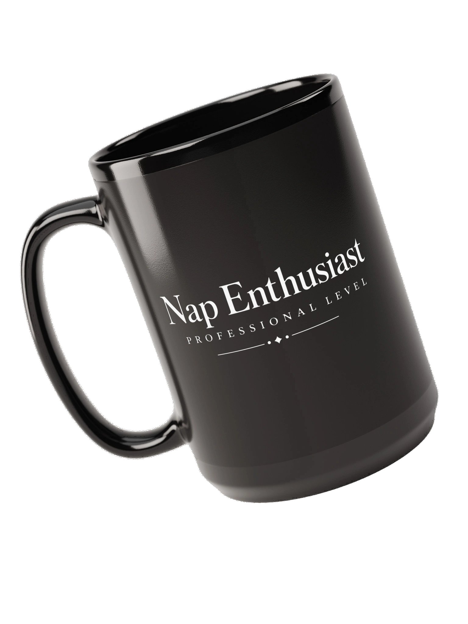 “Nap Enthusiast - Professional Level” — 15 oz Black Mug product image (3)