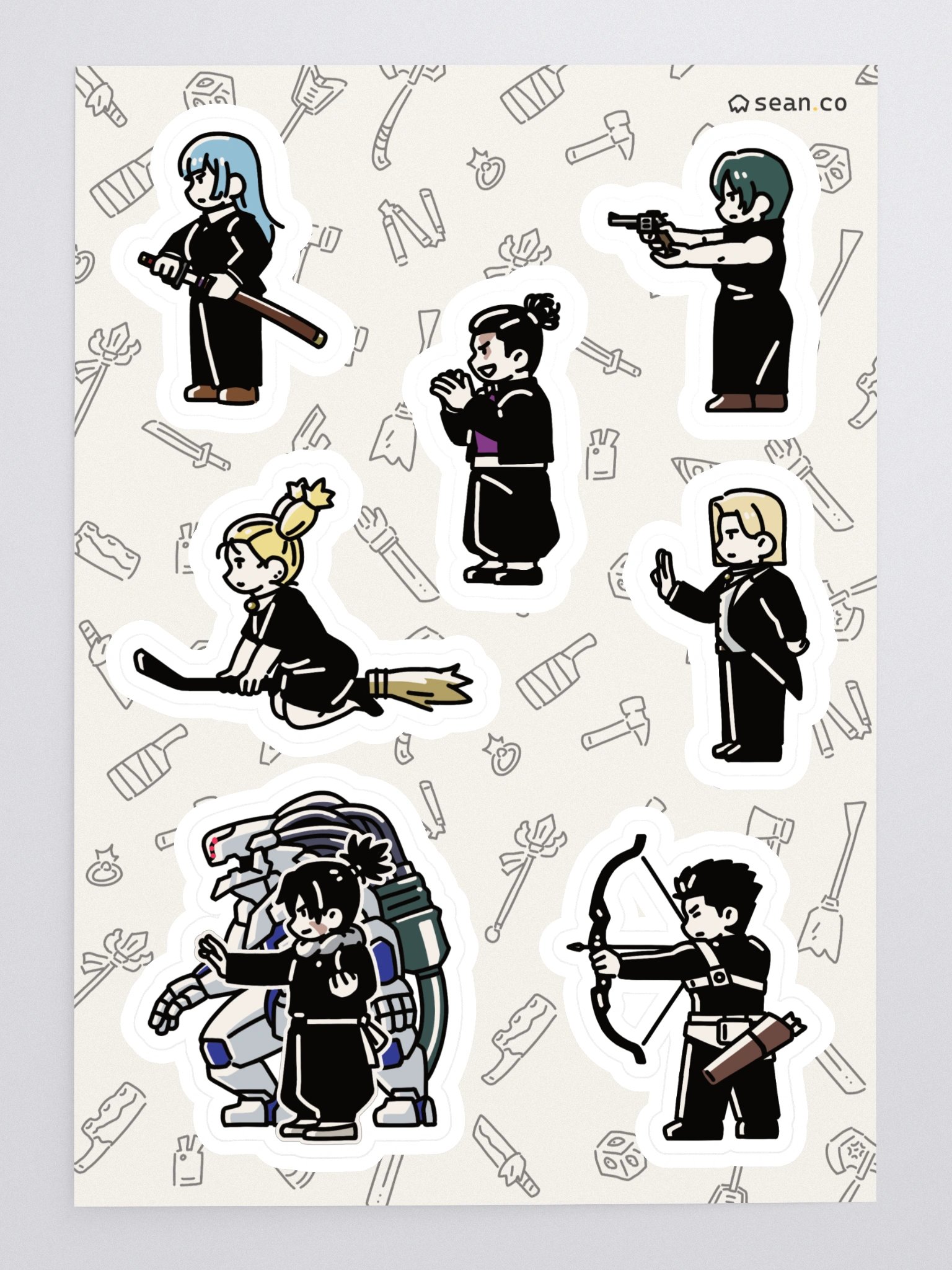 Kyoto Jujutsu High Students Sticker Sheet | Todo Mai Miwa Noritoshi Mechamaru Momo Arata product image (1)