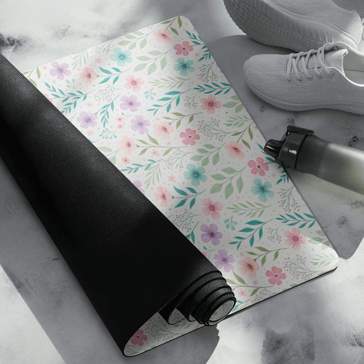 Colorful Floral Pattern Yoga Mat by Treasure Pie product image (2)