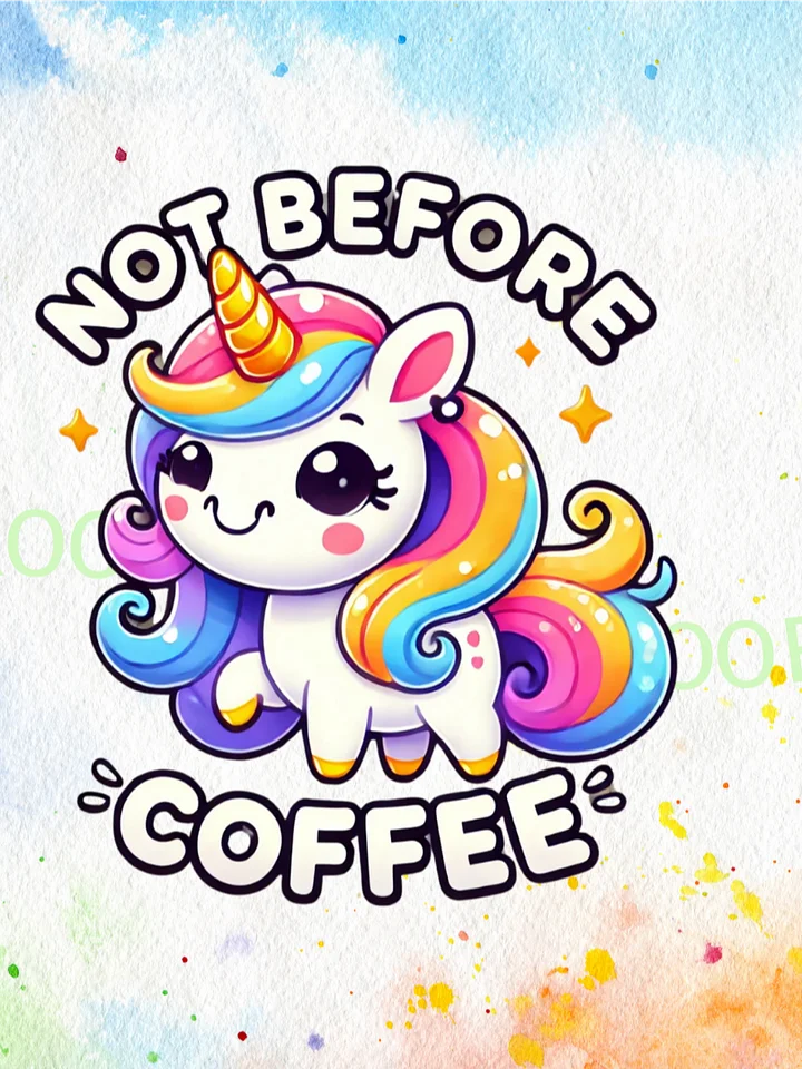 Not Before Coffee Unicorn – Instant Download Graphic Design product image (1)