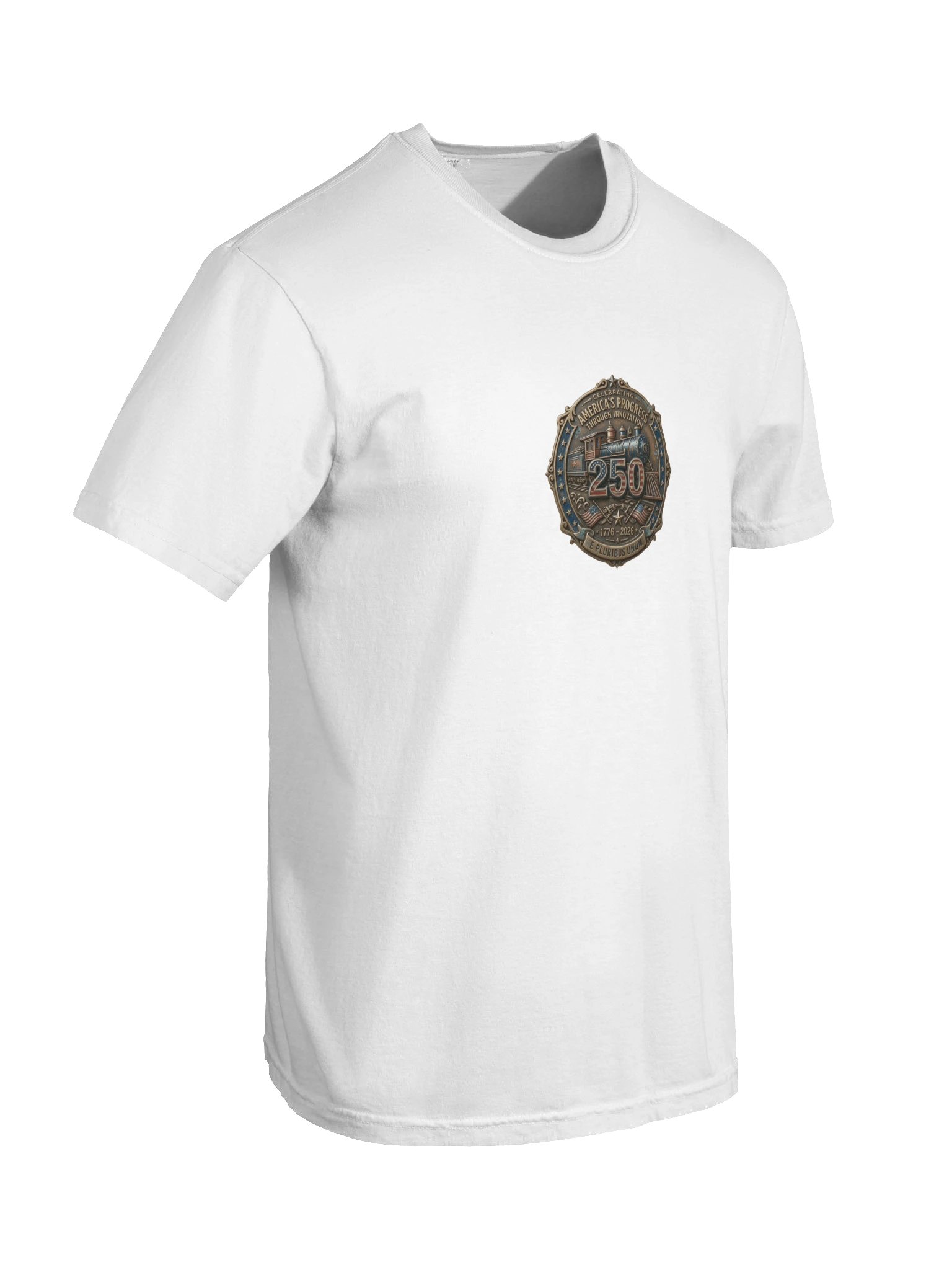 America 250th Anniversary Vintage Steam Train Medal T-Shirt product image (6)