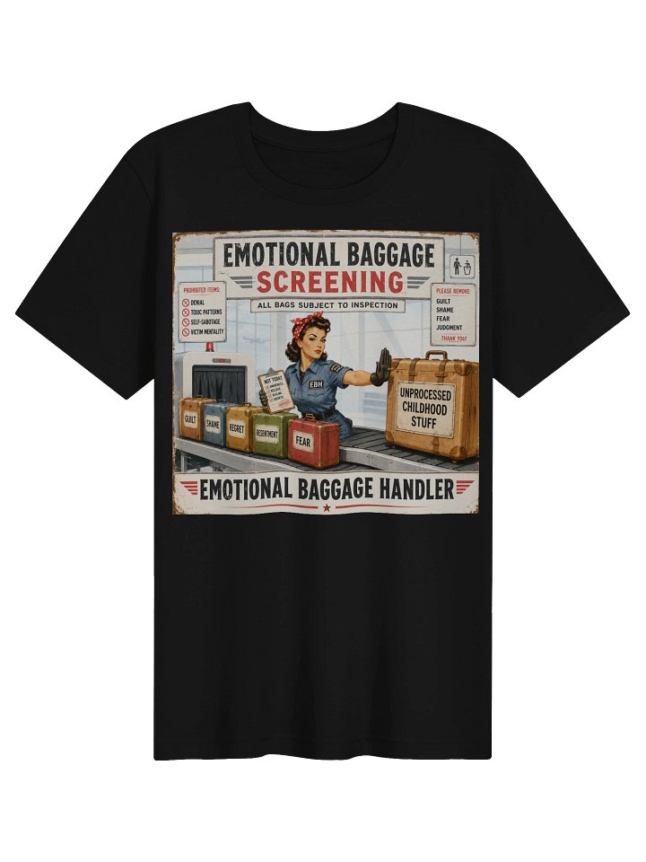 Emotional Baggage Screening – Emotional Baggage Handler Vintage Retro T-Shirt product image (1)