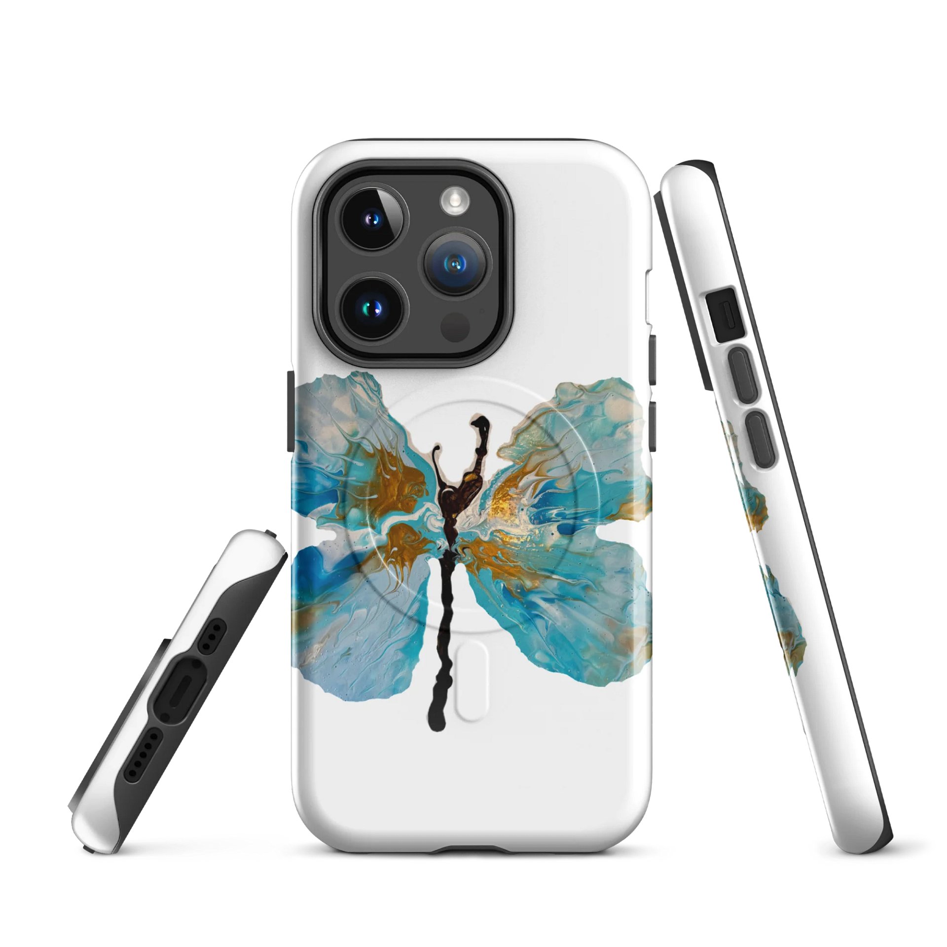 Gold and Blue Butterfly iPhone® Case MagSafe® product image (1)