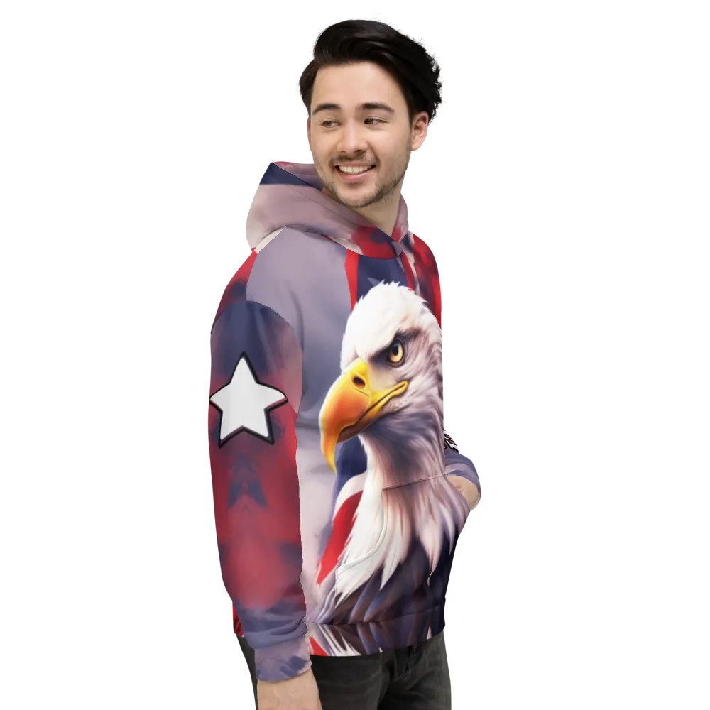 Streetwear Bold Eagel /All-over Print Recycled Unisex Hoodie by Sublicolor product image (4)