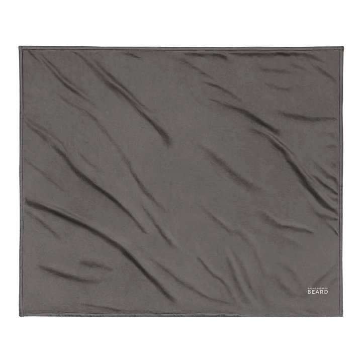 Nocha Average Beard Embroider Sherpa Blanket (Grey/ White) product image (2)