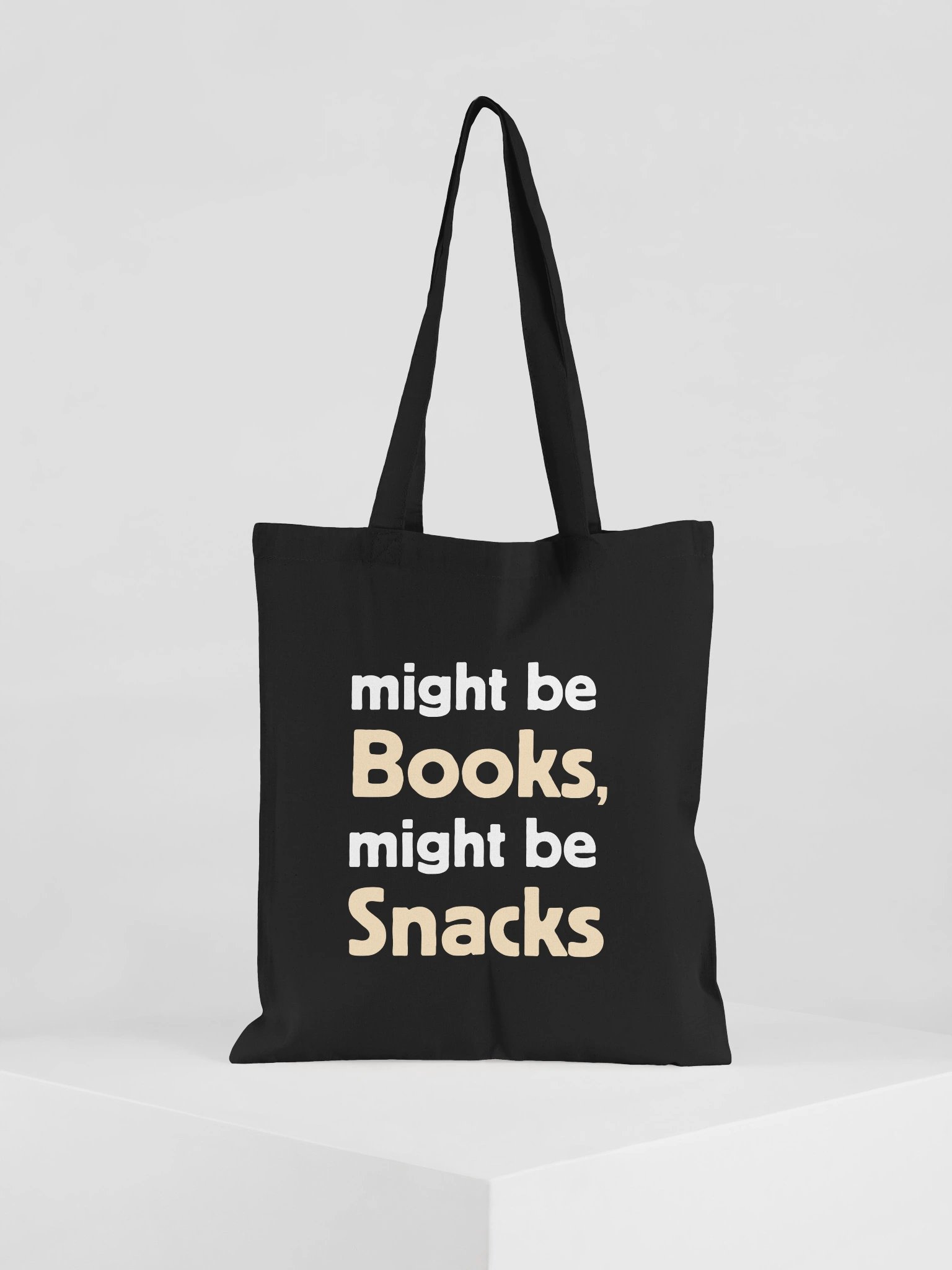 "Might Be Books, Might Be Snacks" Tote Bag. product image (1)