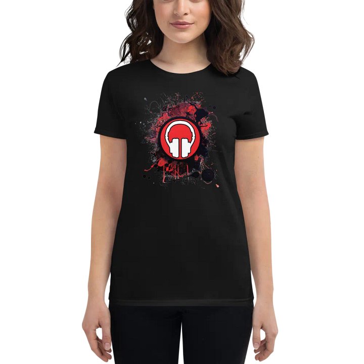 Women's Paint Splat Headphones Front | Tribe Back Print Gildan Middleweight T-Shirt product image (1)