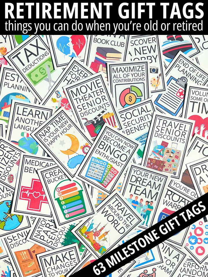 Retirement Gag Gift Tags Things You Can Do When You're Old or Retired product image (1)