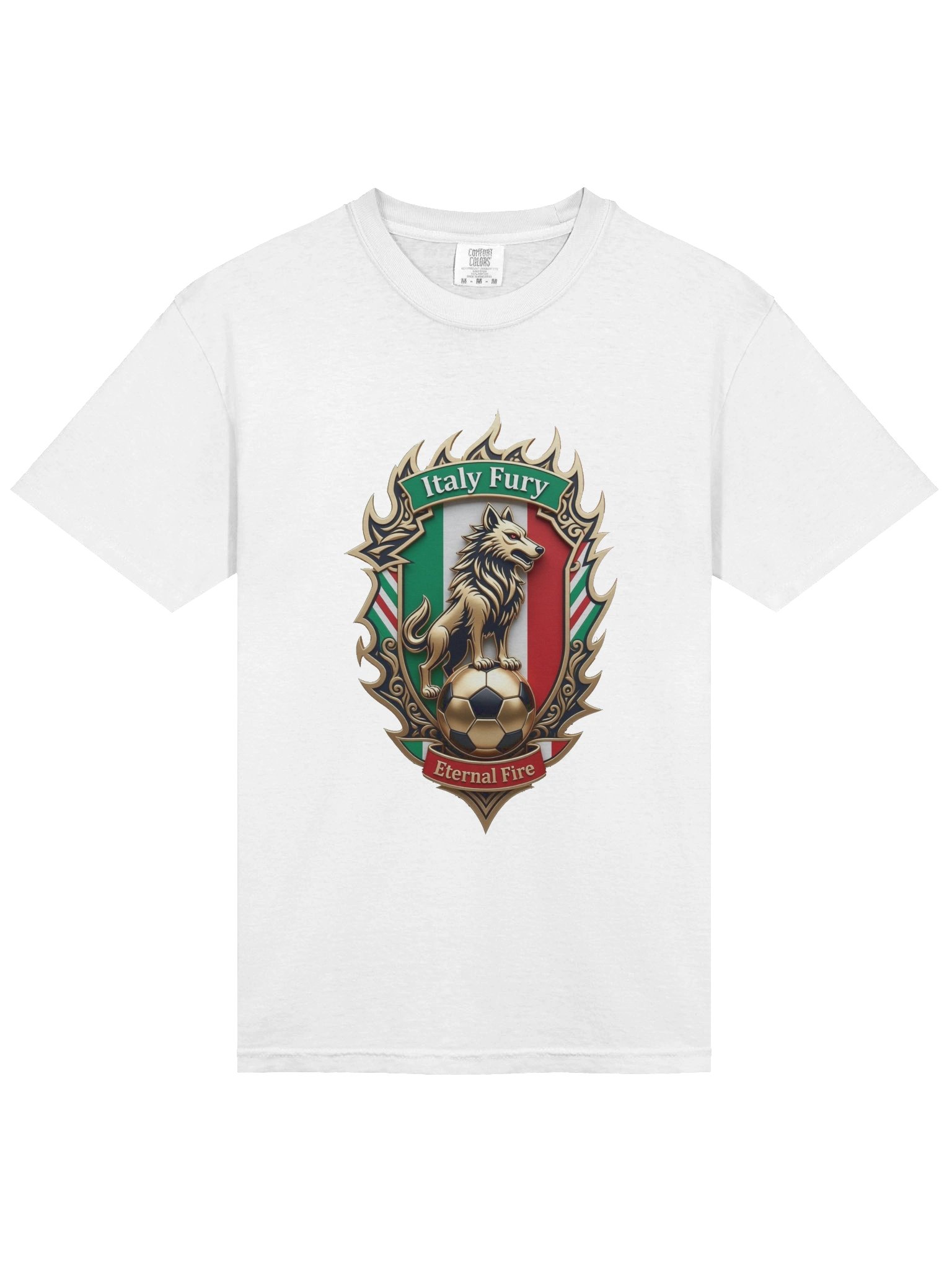 Eternal Wolf Italy T-Shirt, Italian Flag Heritage Crest Gift product image (3)