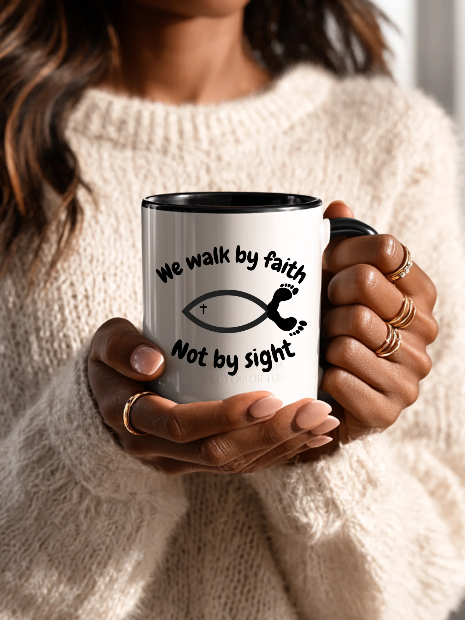 We Walk by Faith Not by Sight Christian Coffee Mug – 2 Corinthians 5:7 Inspirational Bible Verse Gift – Kingdom Life Co. product image (1)
