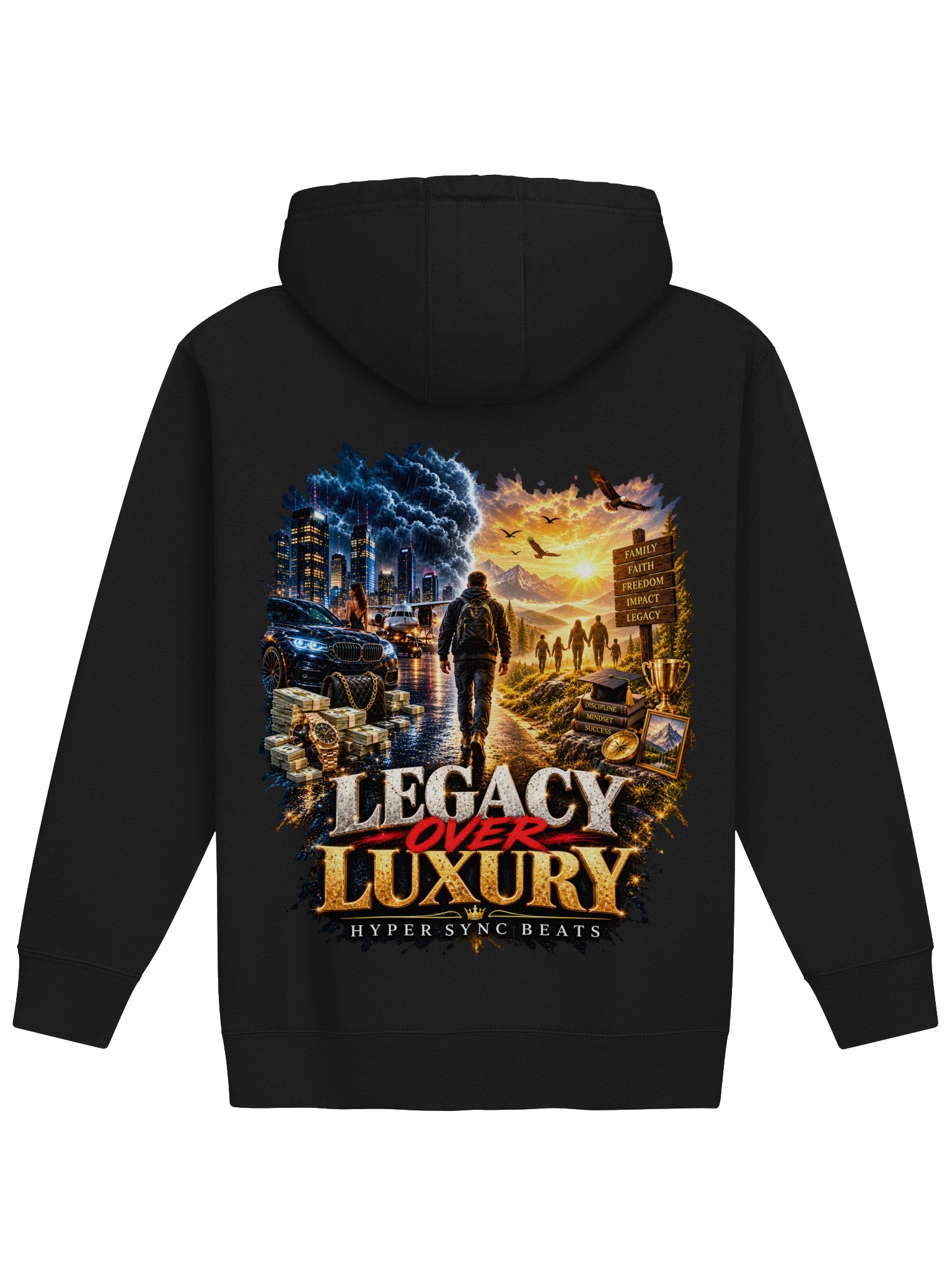 Legacy Over Luxury—Hyper Sync Beats Premium Graphic Hoodie product image (2)