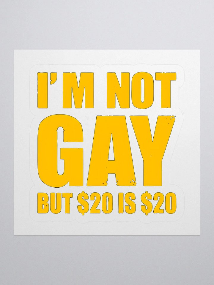 I'm Not Gay But $20 Is $20 Sticker product image (1)