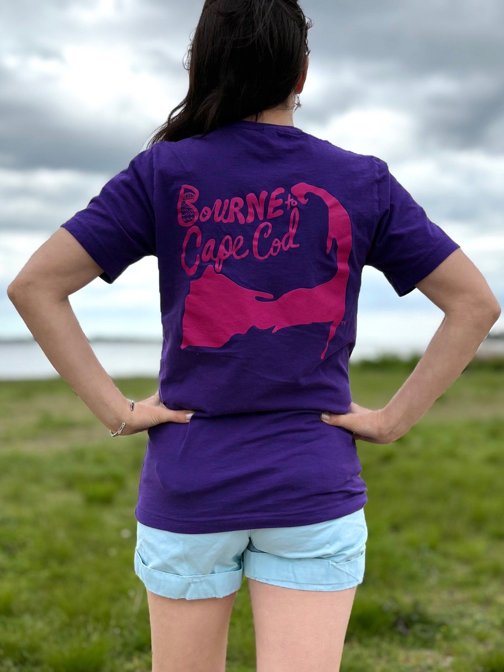 Women's | BOURNE to Cape Cod™ | Supersoft T-Shirt by Bella+Canvas | Vibrant Pink Logo on Bright Colors product image (6)