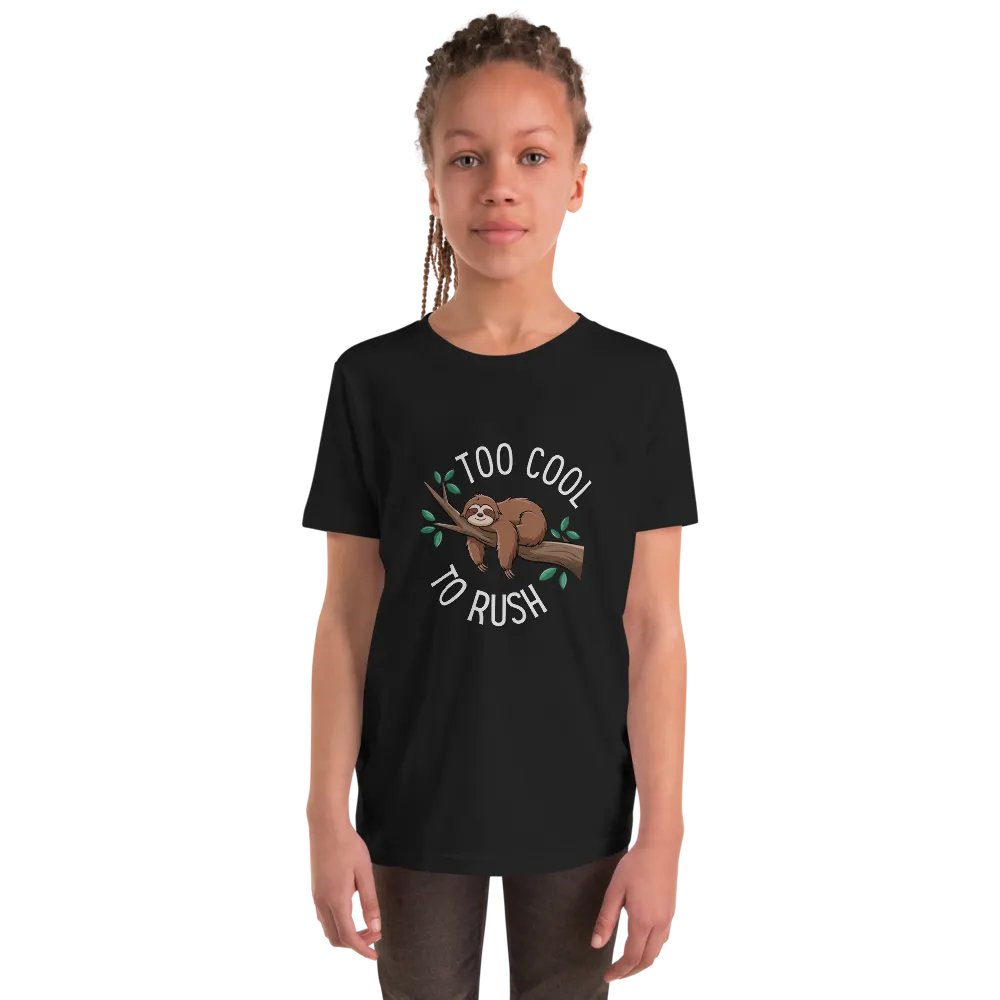 Too Cool To Rush Black Kids T Shirt product image (4)