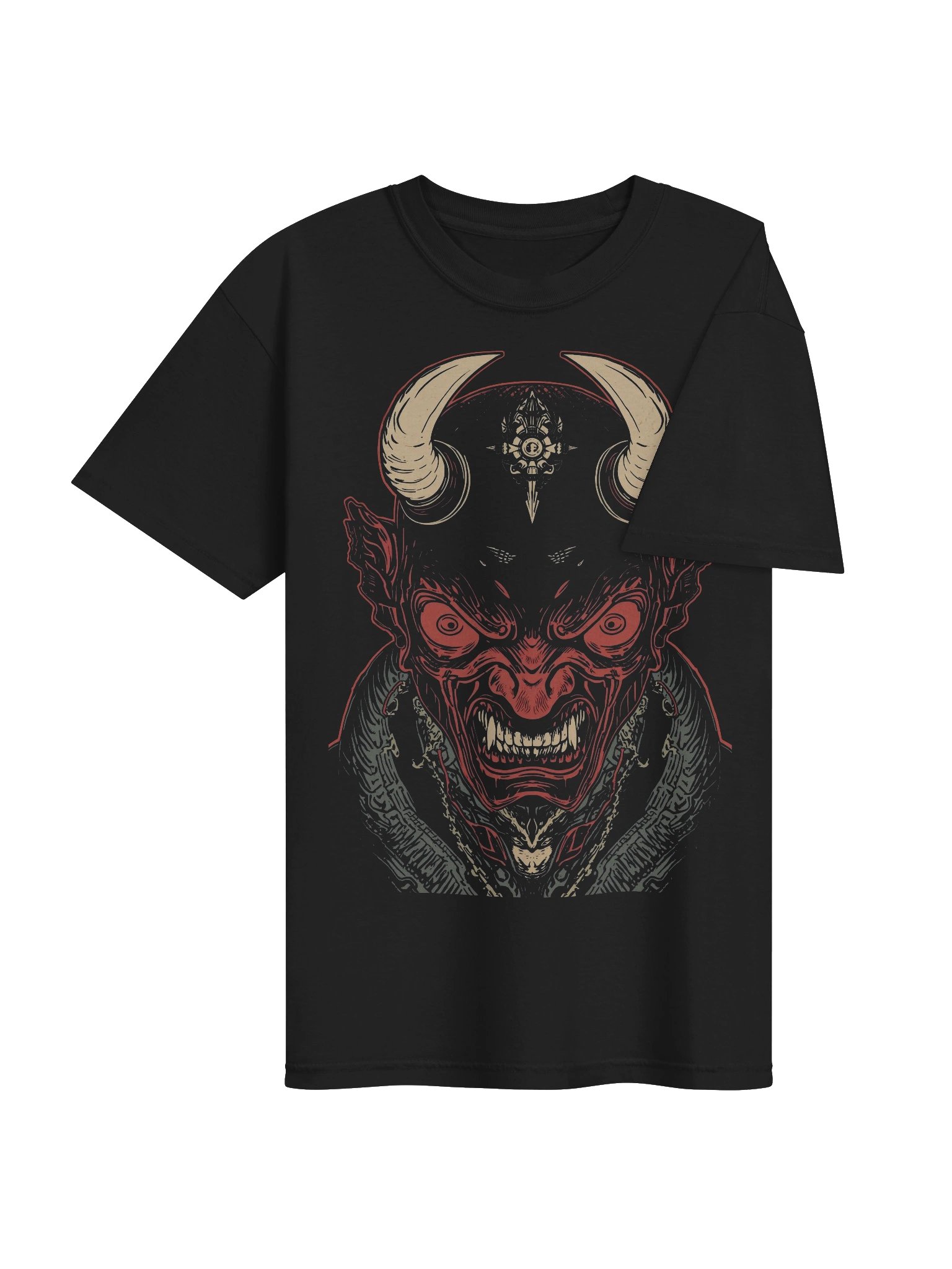 Crimson Oni Mask Heavyweight T-Shirt product image (7)