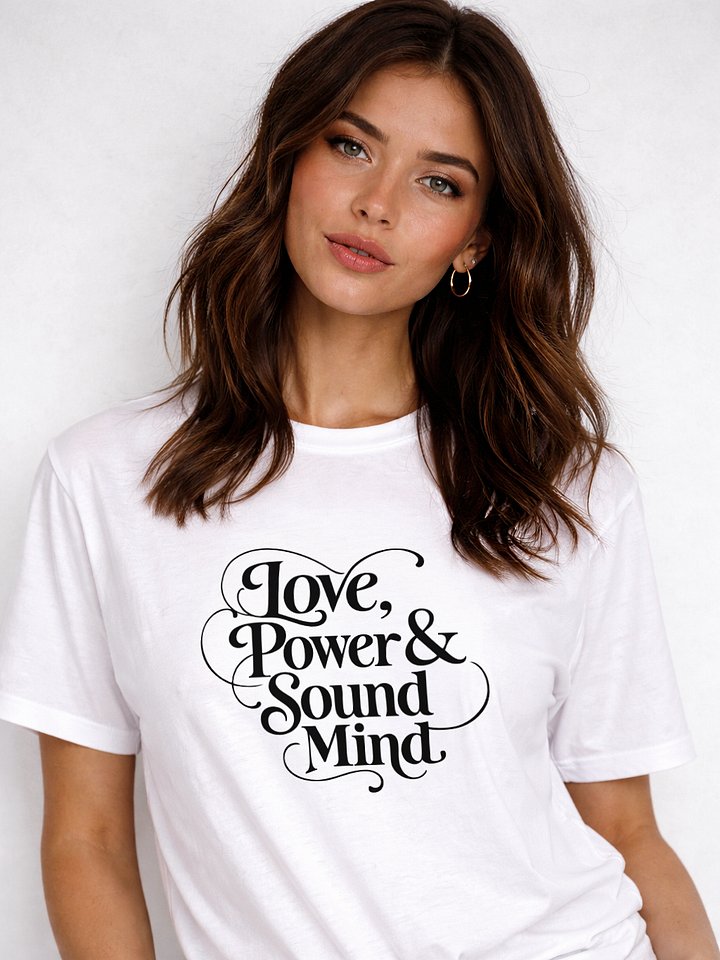 Love, Power & Sound Mind Unisex White Tee product image (2)