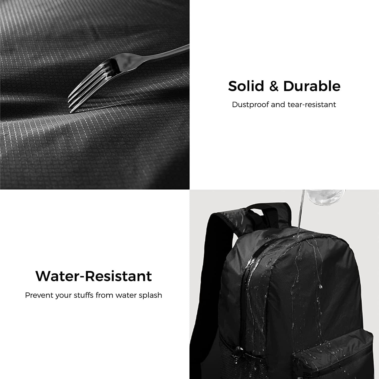 MEEBOY Lightweight Foldable Backpack, Water-Resistant Hiking Daypack bags product image (2)