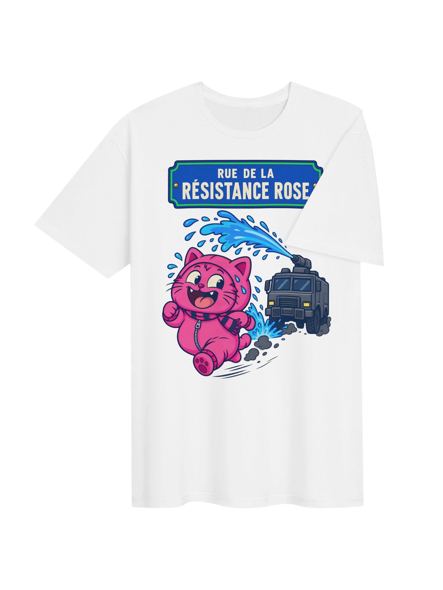 Rue de la Résistance Rose Paris Street Sign T-Shirt product image (4)
