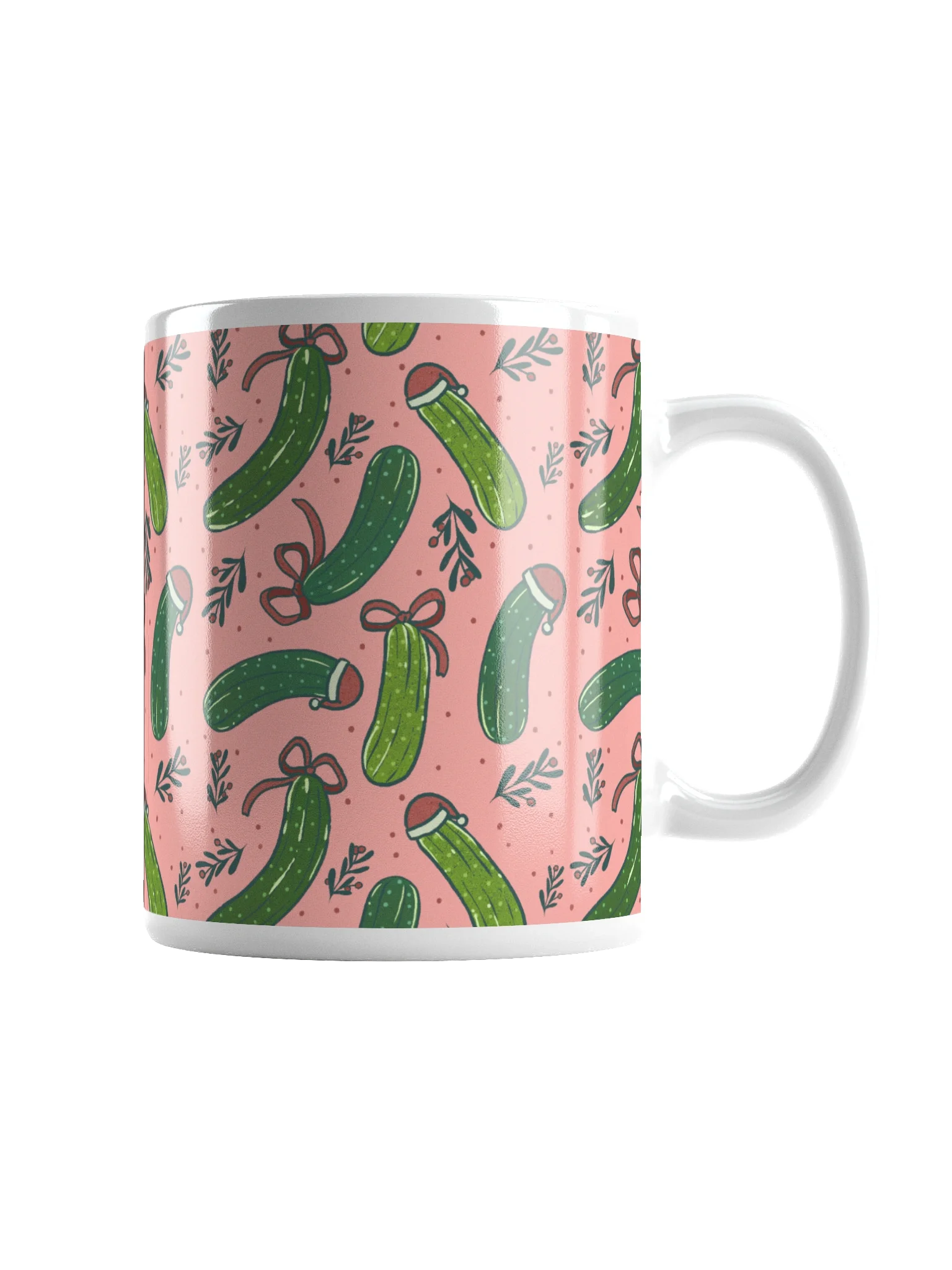 Funny Christmas Pickles Mug, Pink product image (3)