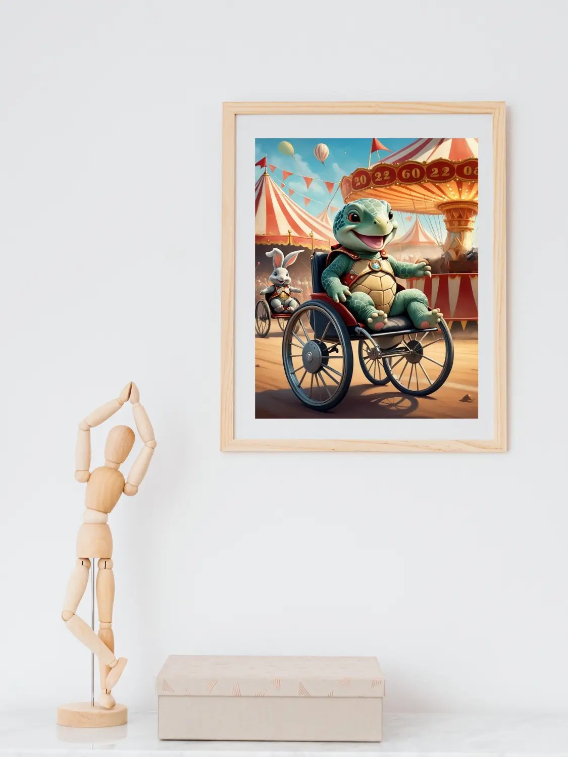 Circus Tortoise and Hare Racing in Wheelchair Child Wall Art product image (6)