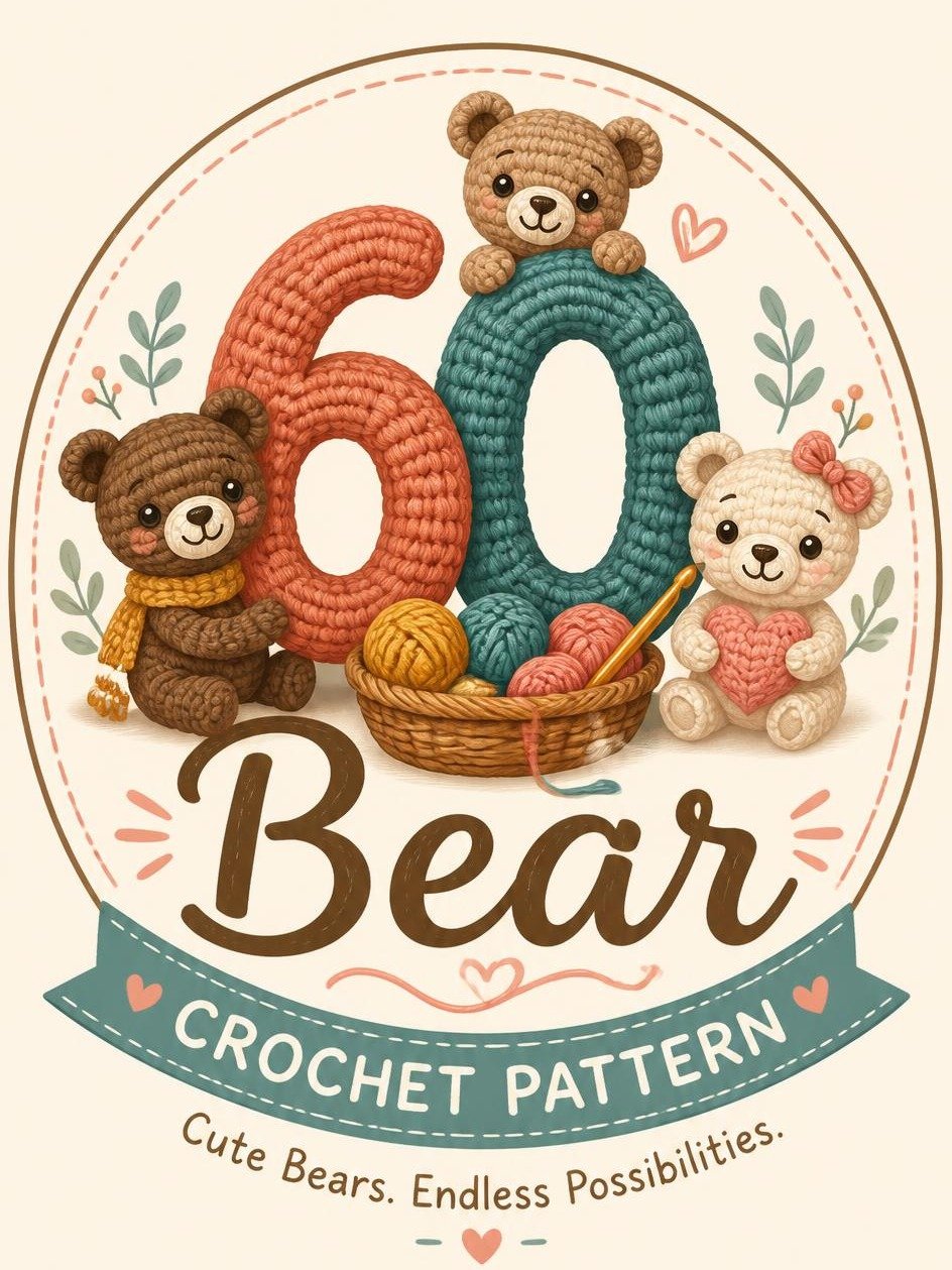 60 Easy Bear Crochet Patterns | Cute DIY Amigurumi Teddy Bear Bundle (PDF Download) product image (6)