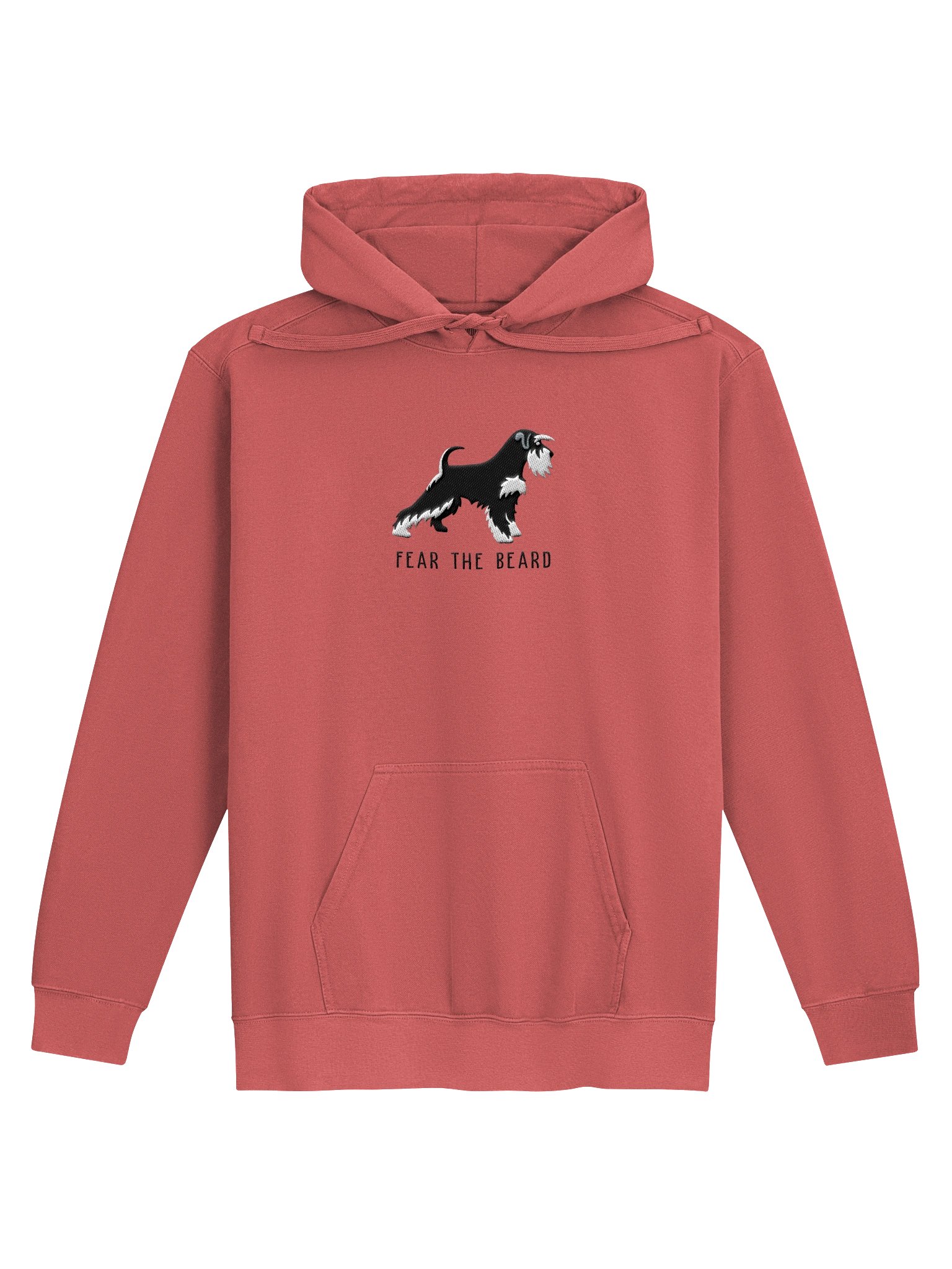 Fear the Beard Premium Hoodie (Embroidered) of a Miniature Schnauzer(Black & Silver) product image (5)