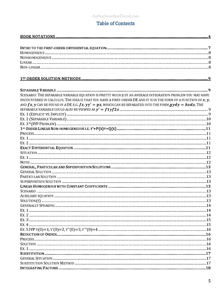 The Ultimate Cheat Sheet for STEM Majors | Differential Equations product image (2)