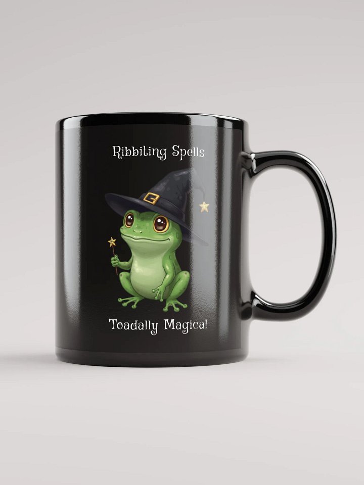 Ribbiting Spells Black Glossy Mug product image (1)