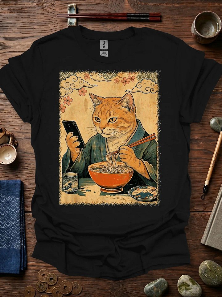 Cat Ramen Phone T-Shirt product image (11)