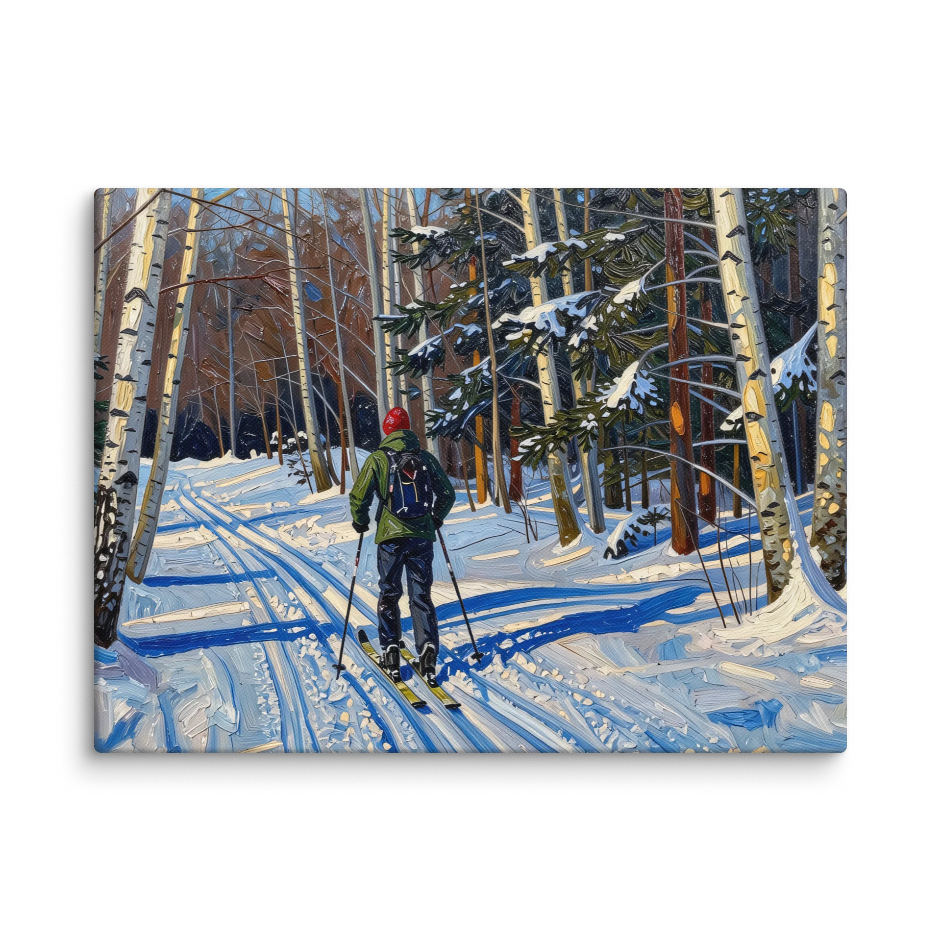 Cross-Country Skiing Through the Birches Canvas Print product image (1)