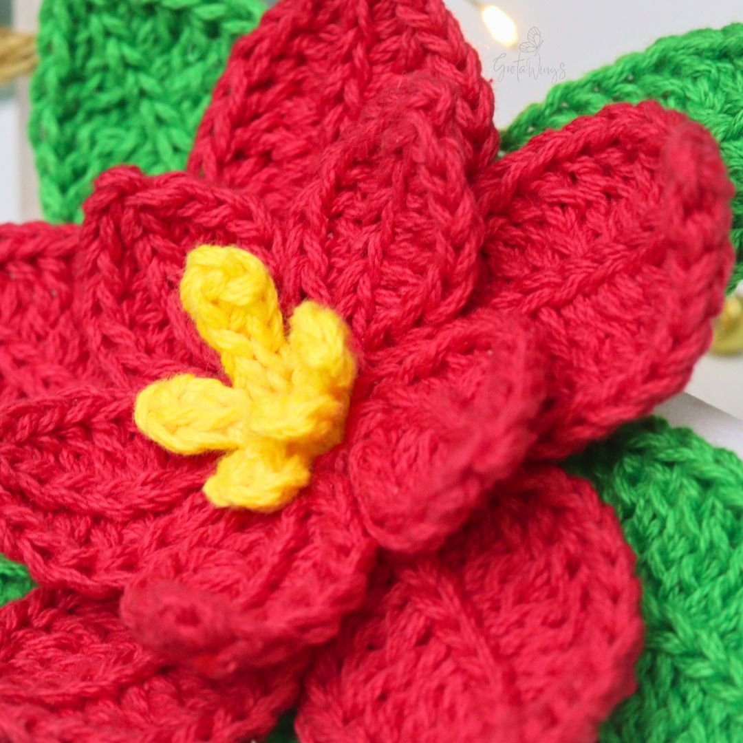 Patrón PDF: Flor de Pascua a Crochet – Adorno Navideño product image (3)