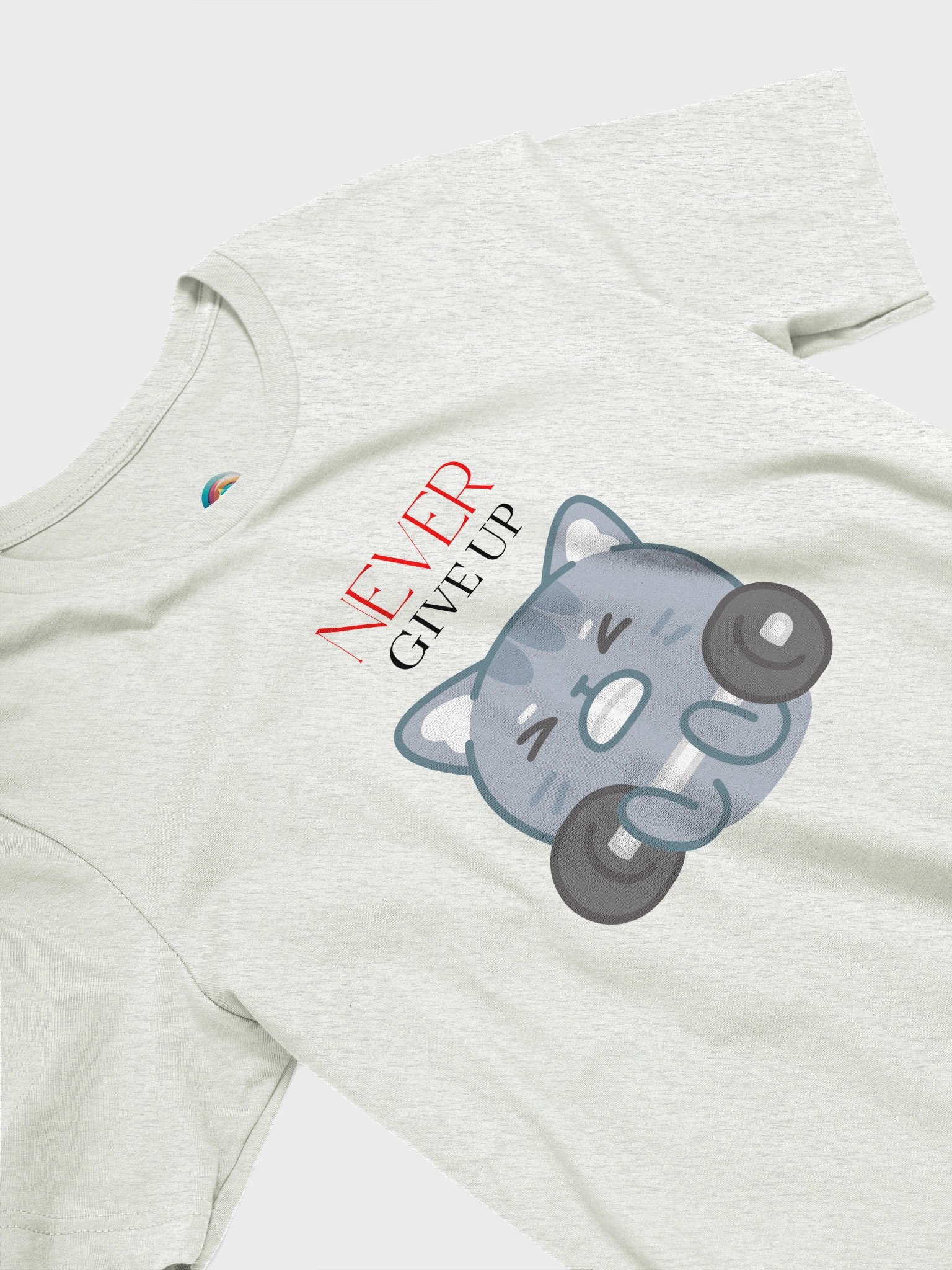 Never Give Up Gray Cat T-Shirt product image (3)