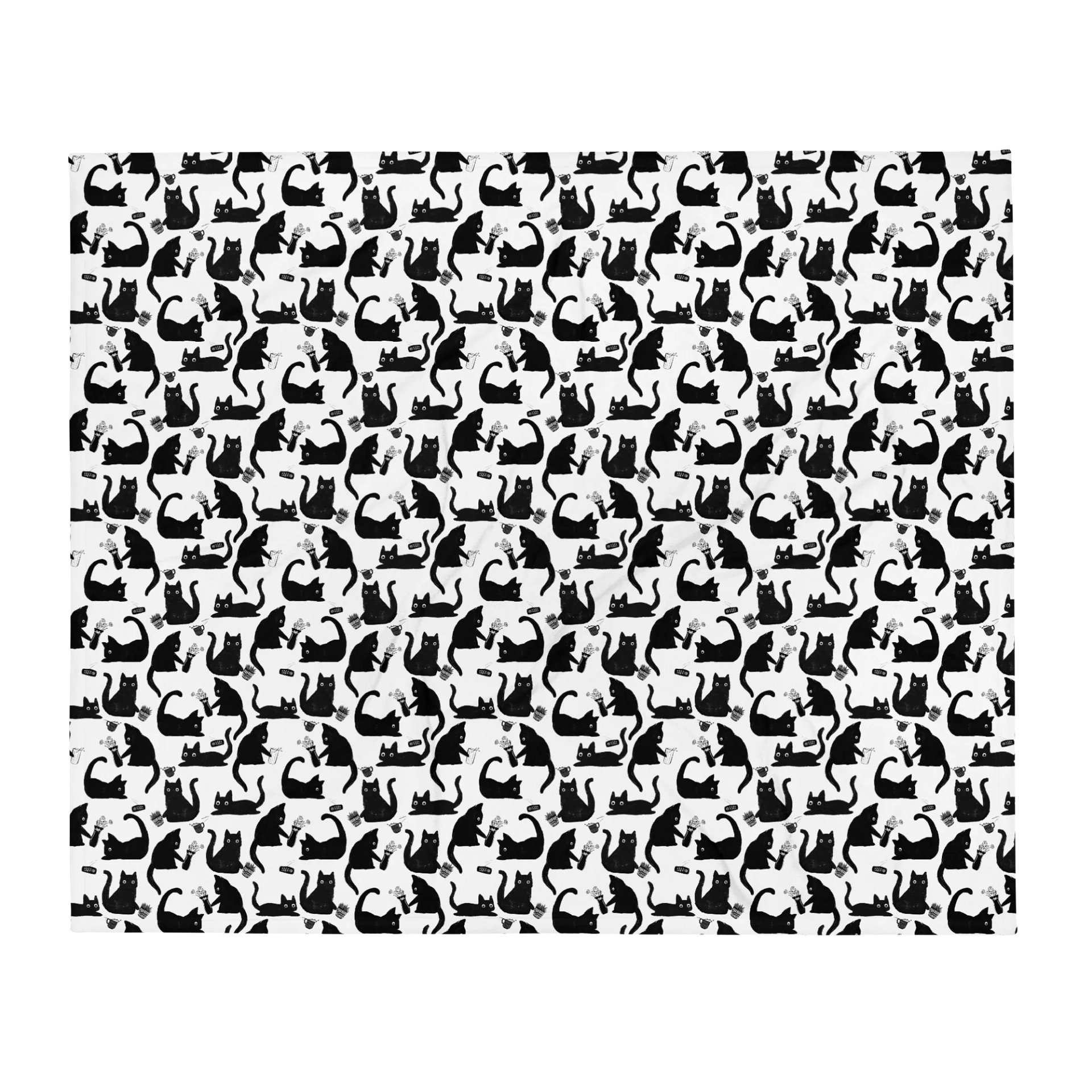 Bad Cats Knocking Stuff Over Throw Blanket – Funny Cat Lover Blanket product image (2)