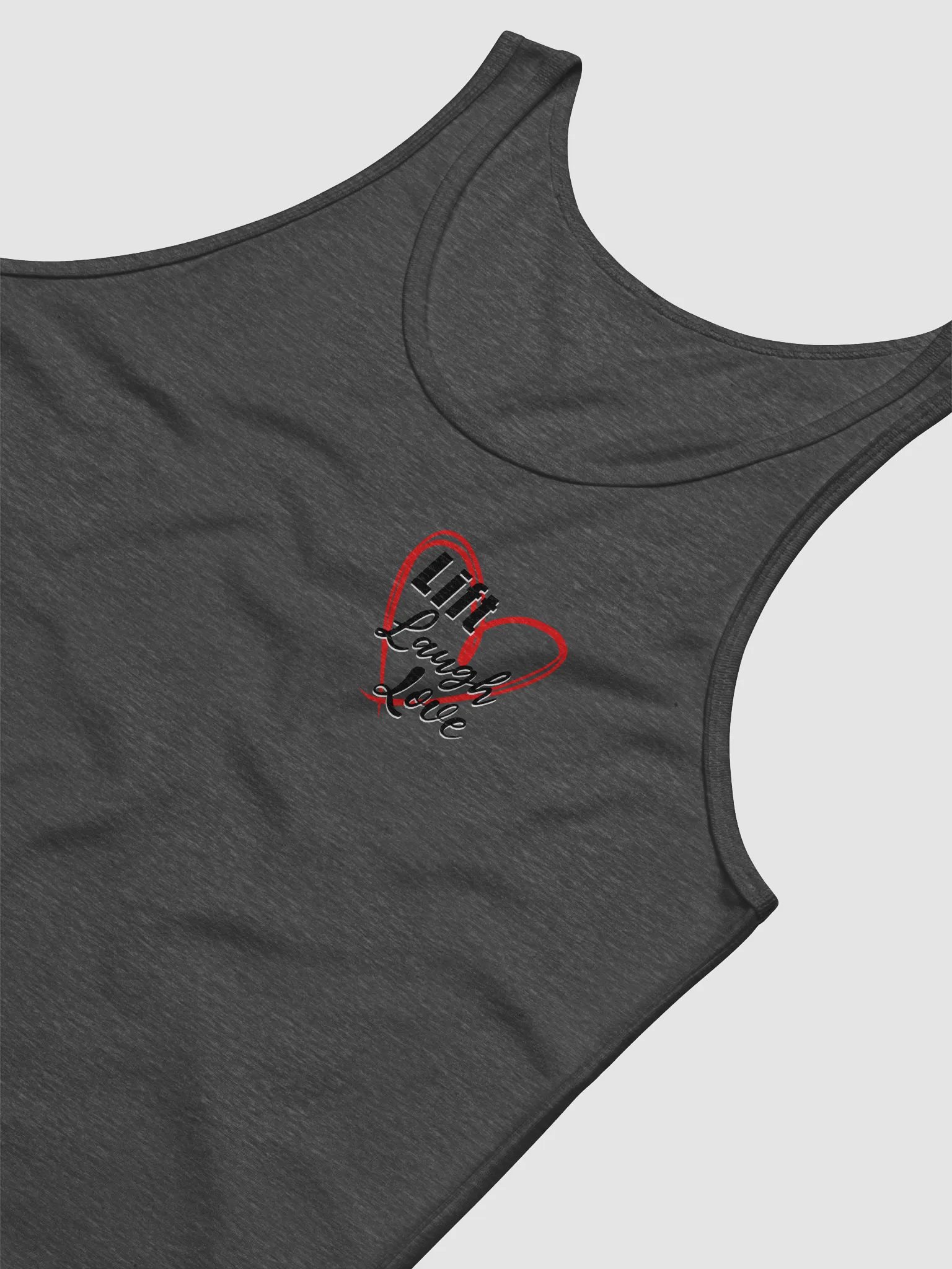 Lift Laugh Love Red Scribble Heart Tank Top product image (31)