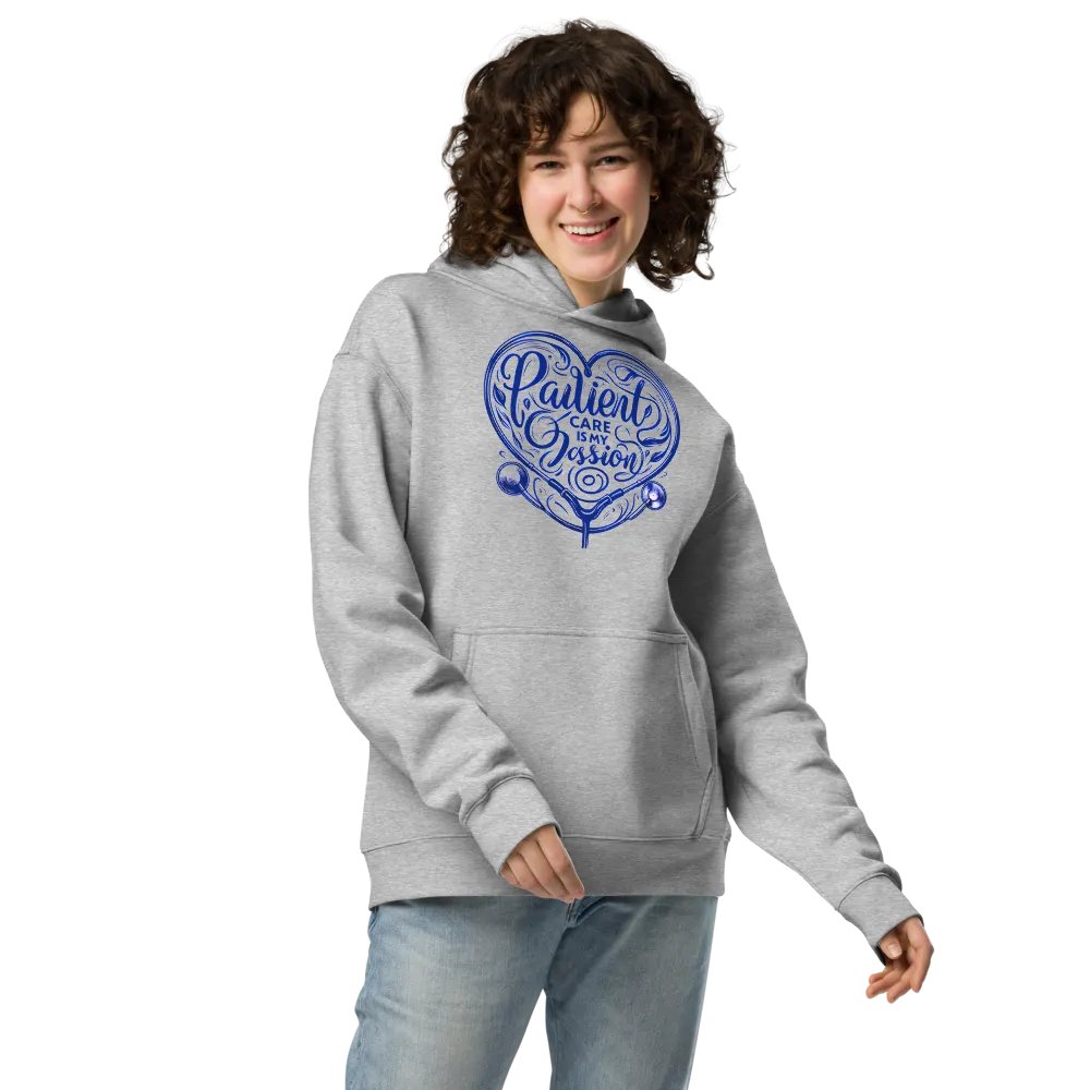 Passion Heart Blue Calligraphy Hoodie product image (3)