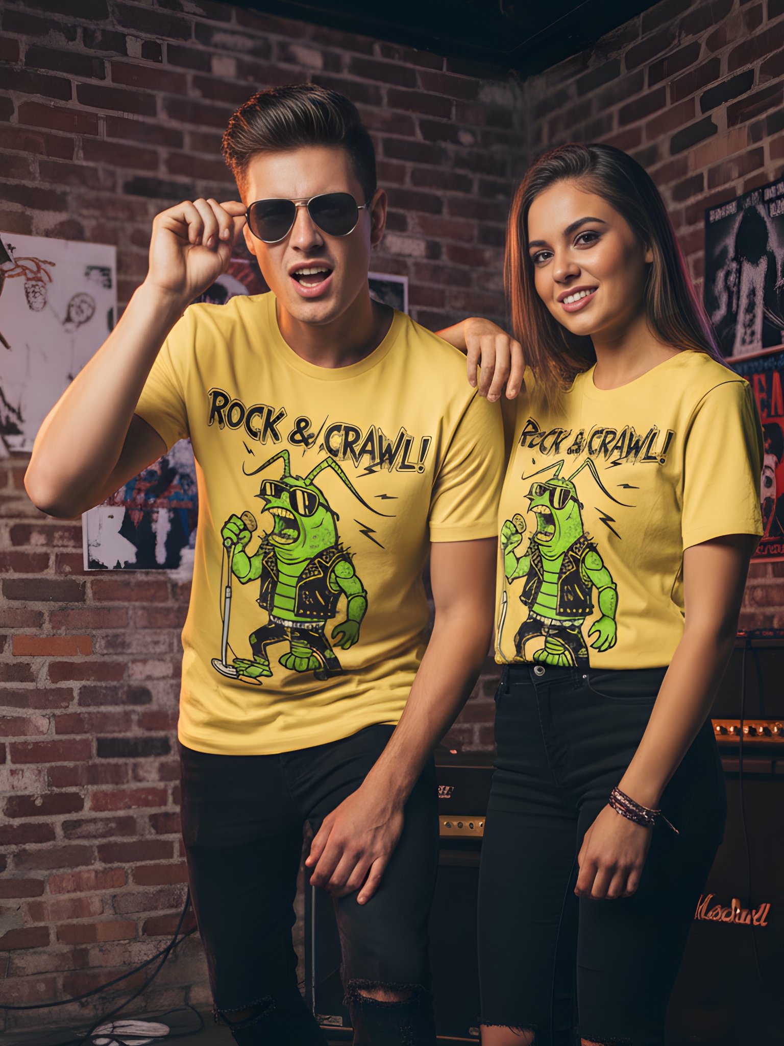 Rock & Crawl T-Shirt | Punk Lobster Rock Band Tee product image (1)