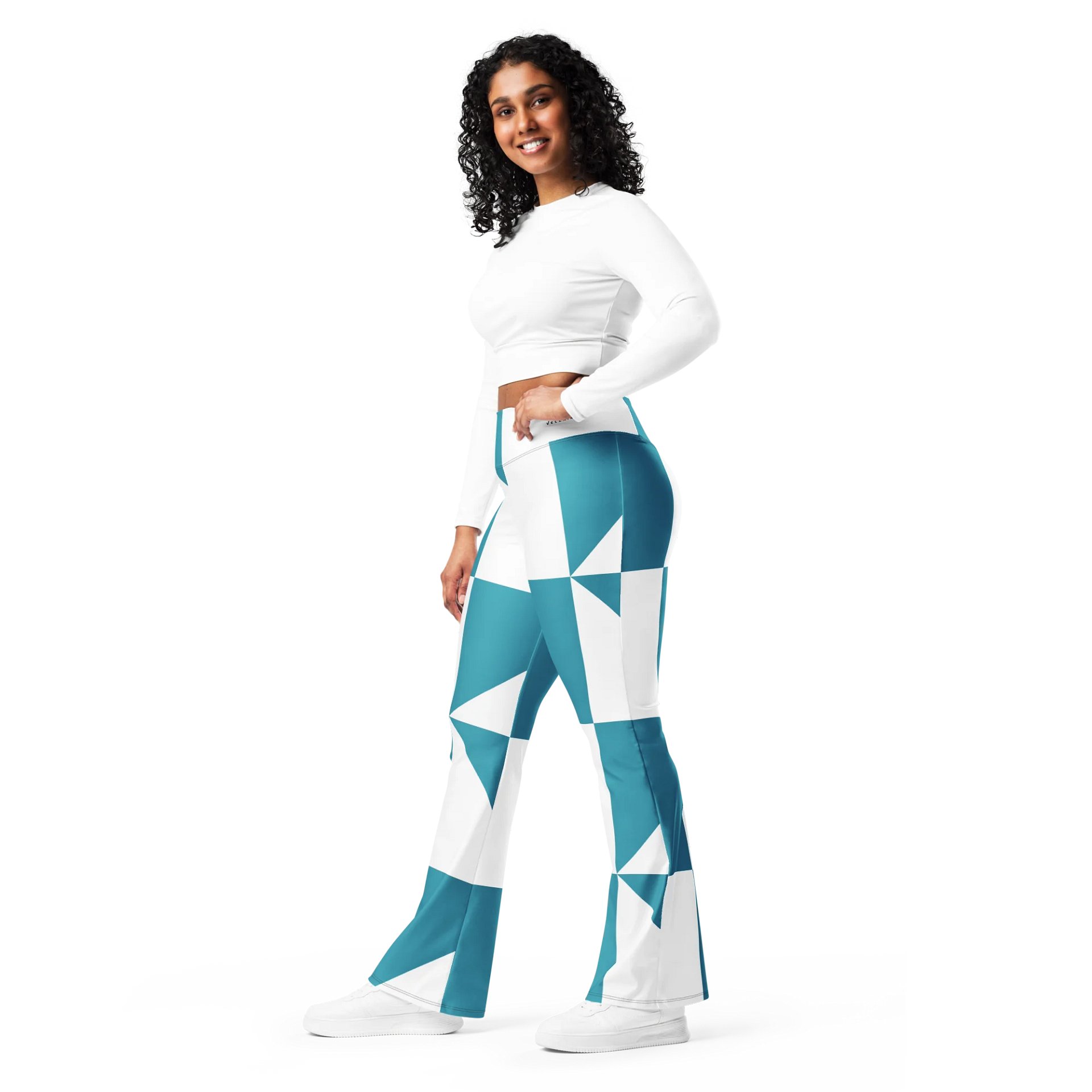 Velenir Blue Tri Women Flare Leggings product image (11)